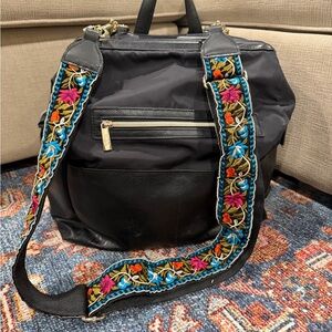 Embroidered Black Women's Bag
